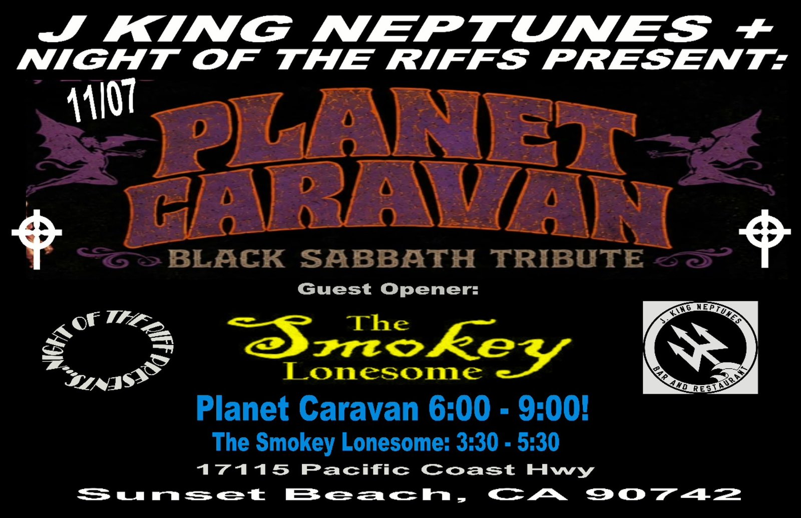 The Smokey Lonesome/ special guest PLANET CARAVAN tribute to Black Sabbath flyer